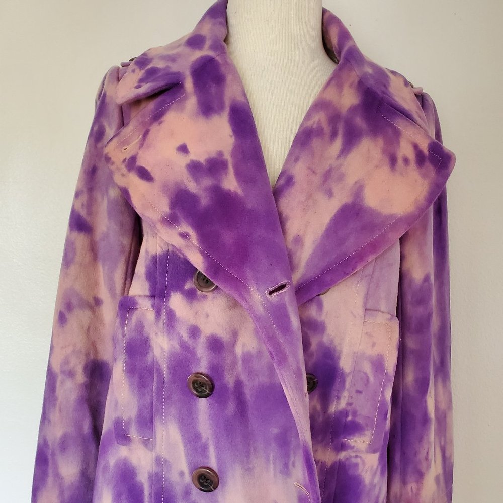 J.Crew winter coat 10 purple pink tie dyed jacket